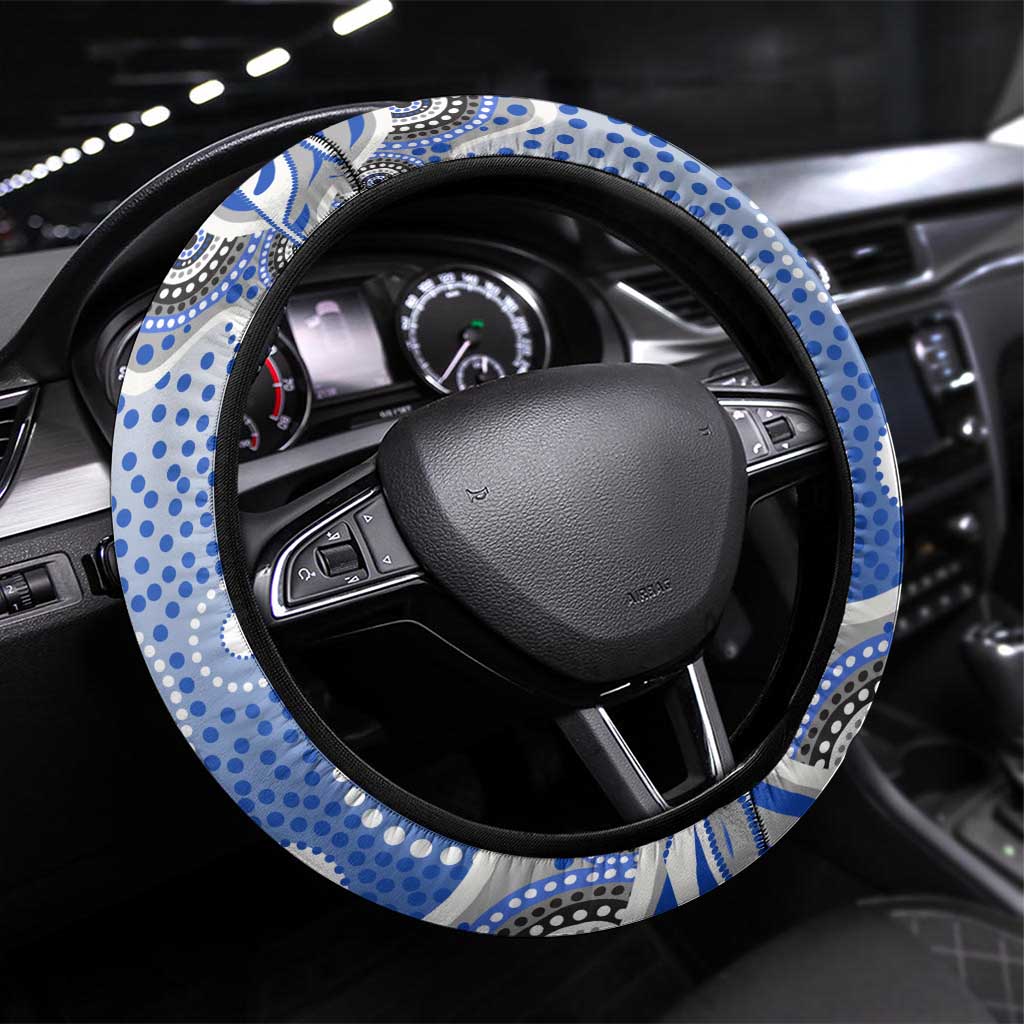Canterbury-Bankstown Bulldogs Steering Wheel Cover Aboriginal Dot Pattern - Rugby Mascot Heritage Pride