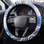 Canterbury-Bankstown Bulldogs Steering Wheel Cover Aboriginal Dot Pattern - Rugby Mascot Heritage Pride