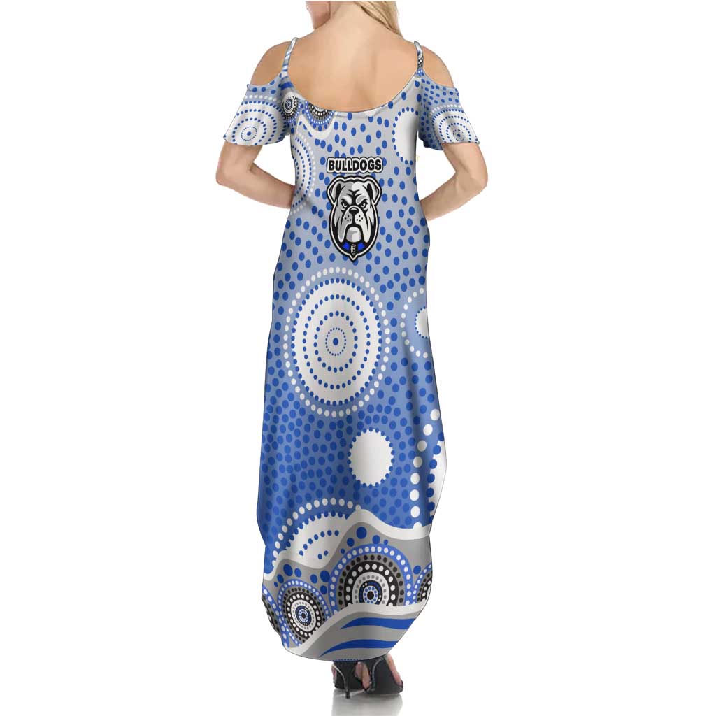 Canterbury-Bankstown Bulldogs Summer Maxi Dress Aboriginal Dot Pattern - Rugby Mascot Heritage Pride
