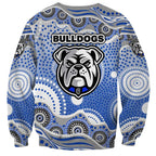 Canterbury-Bankstown Bulldogs Sweatshirt Aboriginal Dot Pattern - Rugby Mascot Heritage Pride
