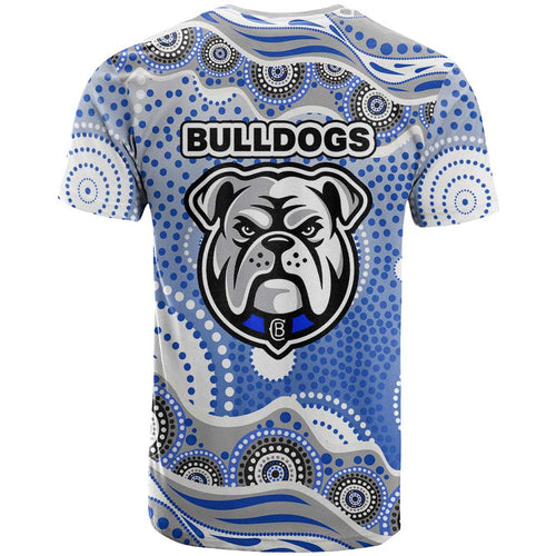Canterbury-Bankstown Bulldogs T Shirt Aboriginal Dot Pattern - Rugby Mascot Heritage Pride
