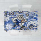 Canterbury-Bankstown Bulldogs Tablecloth Aboriginal Dot Pattern - Rugby Mascot Heritage Pride