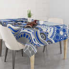 Canterbury-Bankstown Bulldogs Tablecloth Aboriginal Dot Pattern - Rugby Mascot Heritage Pride