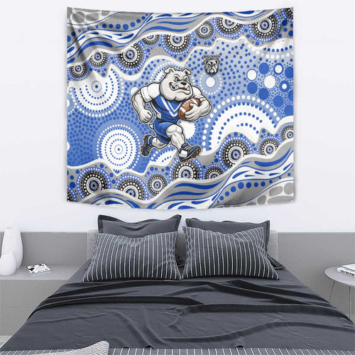 Canterbury-Bankstown Bulldogs Tapestry Aboriginal Dot Pattern - Rugby Mascot Heritage Pride