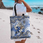 Canterbury-Bankstown Bulldogs Tote Bag Aboriginal Dot Pattern - Rugby Mascot Heritage Pride