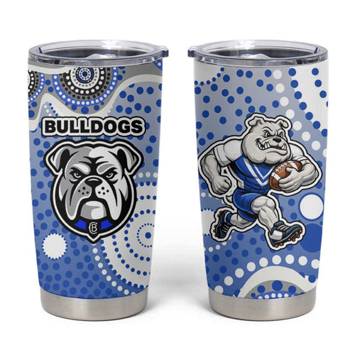 Canterbury-Bankstown Bulldogs Tumbler Cup Aboriginal Dot Pattern - Rugby Mascot Heritage Pride