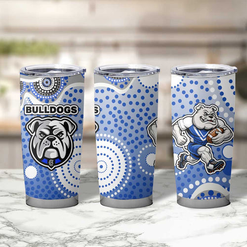 Canterbury-Bankstown Bulldogs Tumbler Cup Aboriginal Dot Pattern - Rugby Mascot Heritage Pride