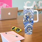 Canterbury-Bankstown Bulldogs Tumbler With Handle Aboriginal Dot Pattern - Rugby Mascot Heritage Pride