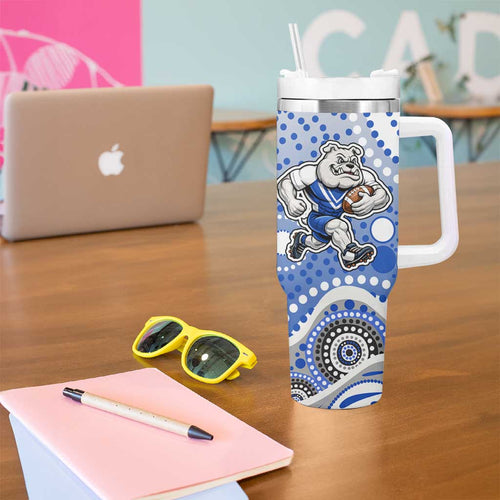 Canterbury-Bankstown Bulldogs Tumbler With Handle Aboriginal Dot Pattern - Rugby Mascot Heritage Pride