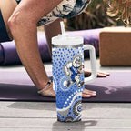 Canterbury-Bankstown Bulldogs Tumbler With Handle Aboriginal Dot Pattern - Rugby Mascot Heritage Pride