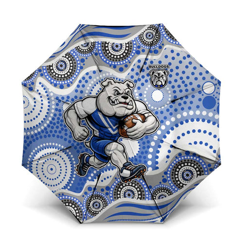 Canterbury-Bankstown Bulldogs Umbrella Aboriginal Dot Pattern - Rugby Mascot Heritage Pride