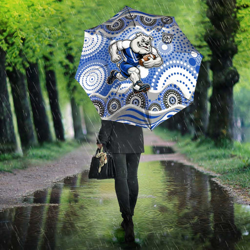 Canterbury-Bankstown Bulldogs Umbrella Aboriginal Dot Pattern - Rugby Mascot Heritage Pride