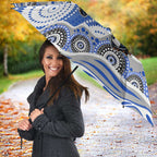Canterbury-Bankstown Bulldogs Umbrella Aboriginal Dot Pattern - Rugby Mascot Heritage Pride