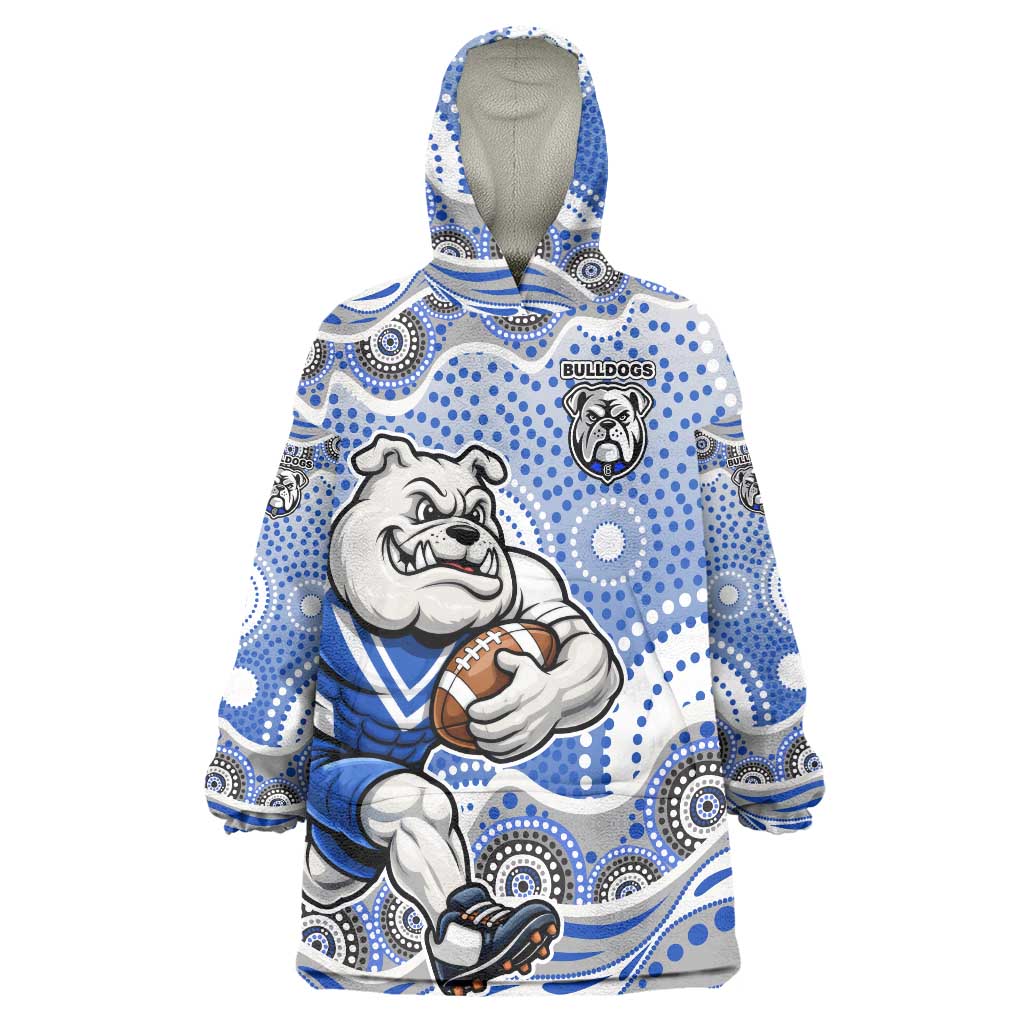 Canterbury-Bankstown Bulldogs Wearable Blanket Hoodie Aboriginal Dot Pattern - Rugby Mascot Heritage Pride