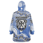 Canterbury-Bankstown Bulldogs Wearable Blanket Hoodie Aboriginal Dot Pattern - Rugby Mascot Heritage Pride