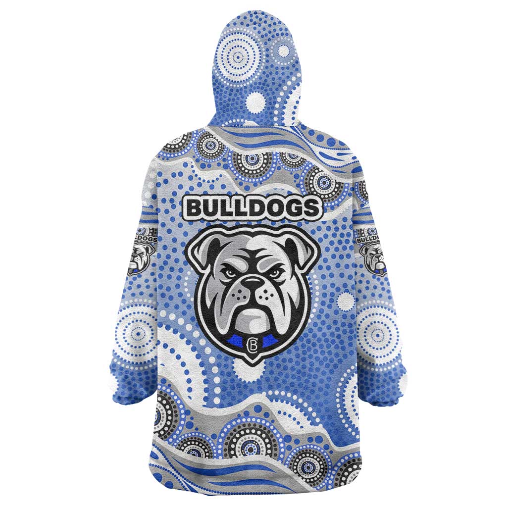 Canterbury-Bankstown Bulldogs Wearable Blanket Hoodie Aboriginal Dot Pattern - Rugby Mascot Heritage Pride