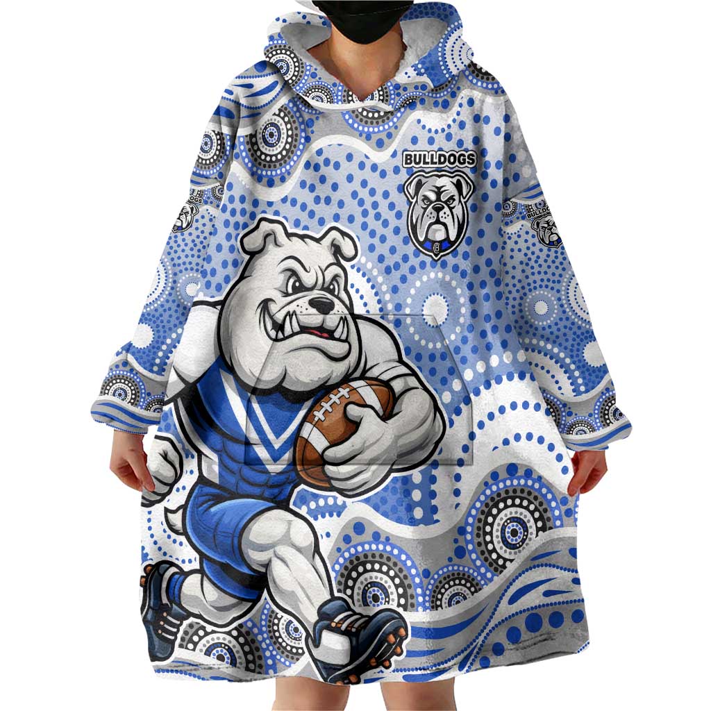Canterbury-Bankstown Bulldogs Wearable Blanket Hoodie Aboriginal Dot Pattern - Rugby Mascot Heritage Pride