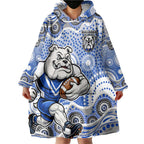 Canterbury-Bankstown Bulldogs Wearable Blanket Hoodie Aboriginal Dot Pattern - Rugby Mascot Heritage Pride