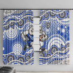 Canterbury-Bankstown Bulldogs Window Curtain Aboriginal Dot Pattern - Rugby Mascot Heritage Pride