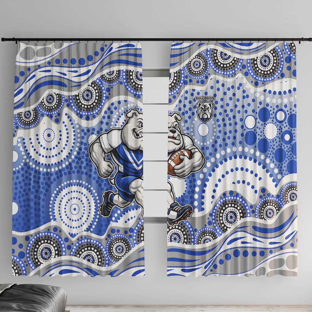 Canterbury-Bankstown Bulldogs Window Curtain Aboriginal Dot Pattern - Rugby Mascot Heritage Pride