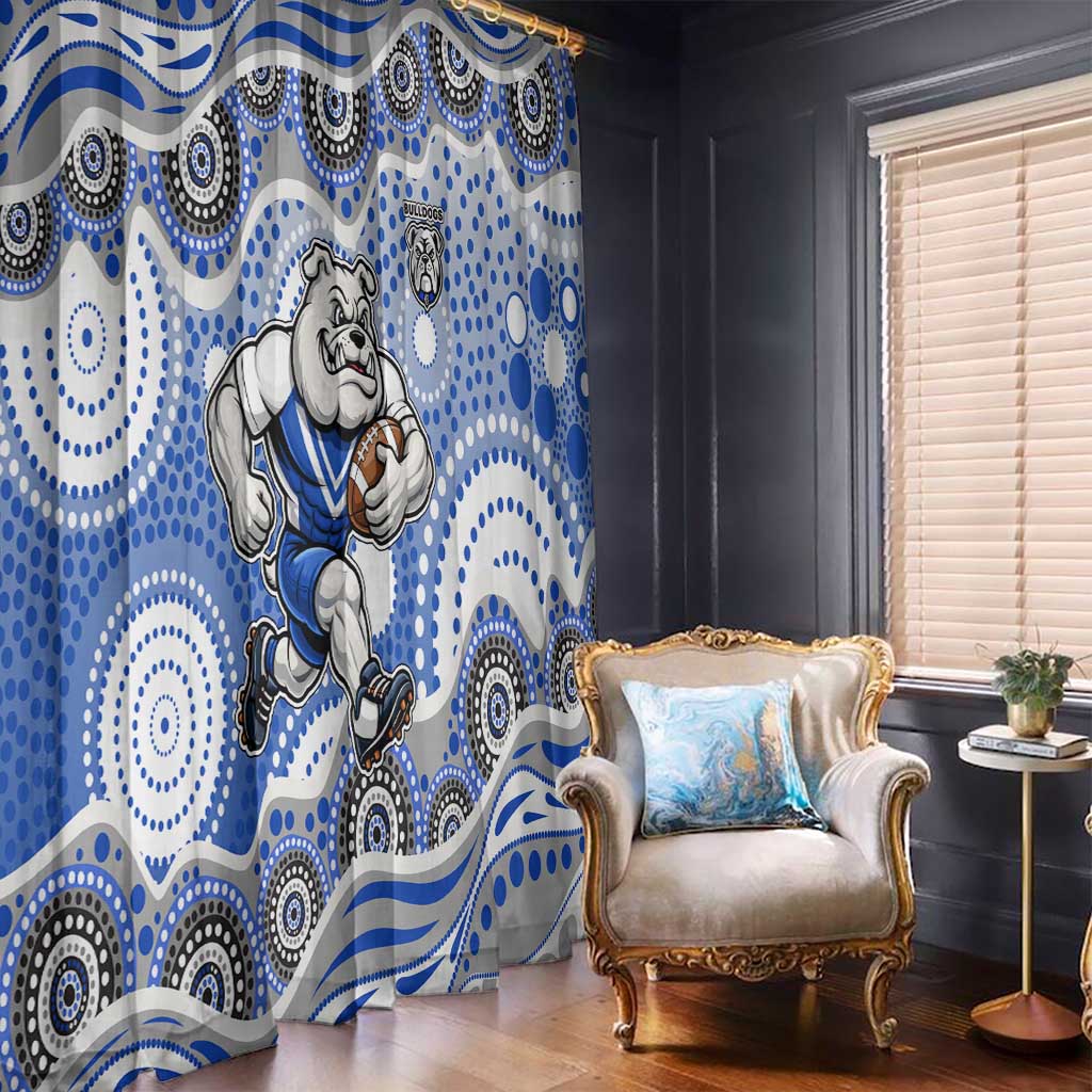 Canterbury-Bankstown Bulldogs Window Curtain Aboriginal Dot Pattern - Rugby Mascot Heritage Pride