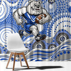 Canterbury-Bankstown Bulldogs Window Curtain Aboriginal Dot Pattern - Rugby Mascot Heritage Pride