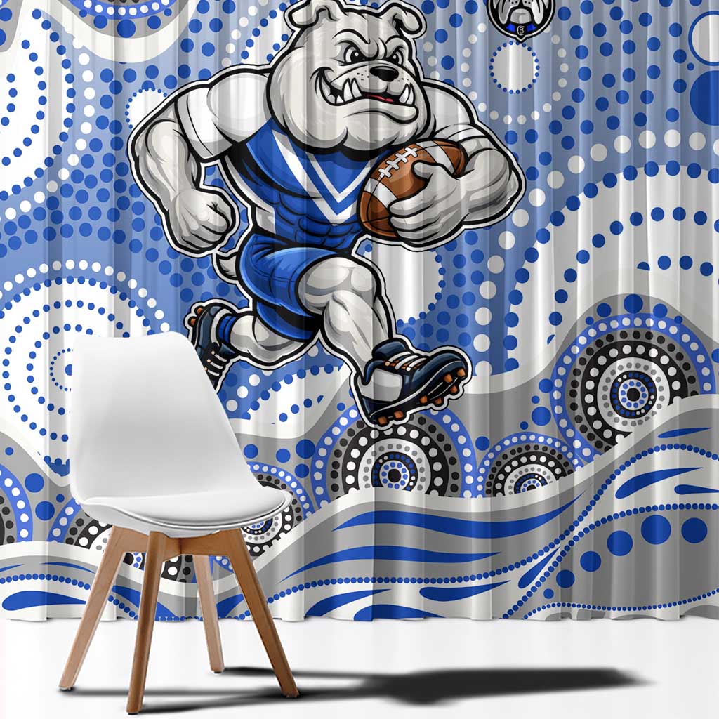 Canterbury-Bankstown Bulldogs Window Curtain Aboriginal Dot Pattern - Rugby Mascot Heritage Pride