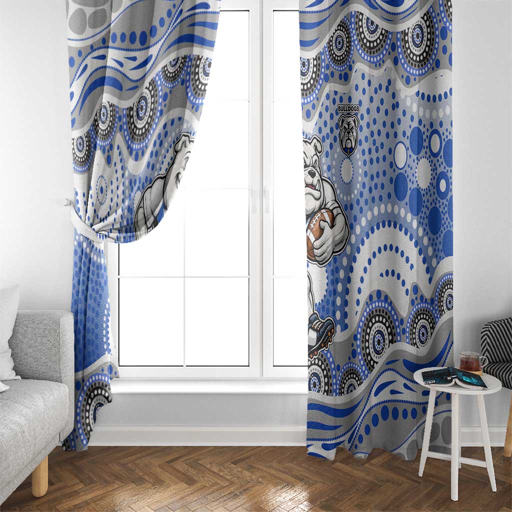 Canterbury-Bankstown Bulldogs Window Curtain Aboriginal Dot Pattern - Rugby Mascot Heritage Pride