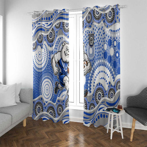 Canterbury-Bankstown Bulldogs Window Curtain Aboriginal Dot Pattern - Rugby Mascot Heritage Pride
