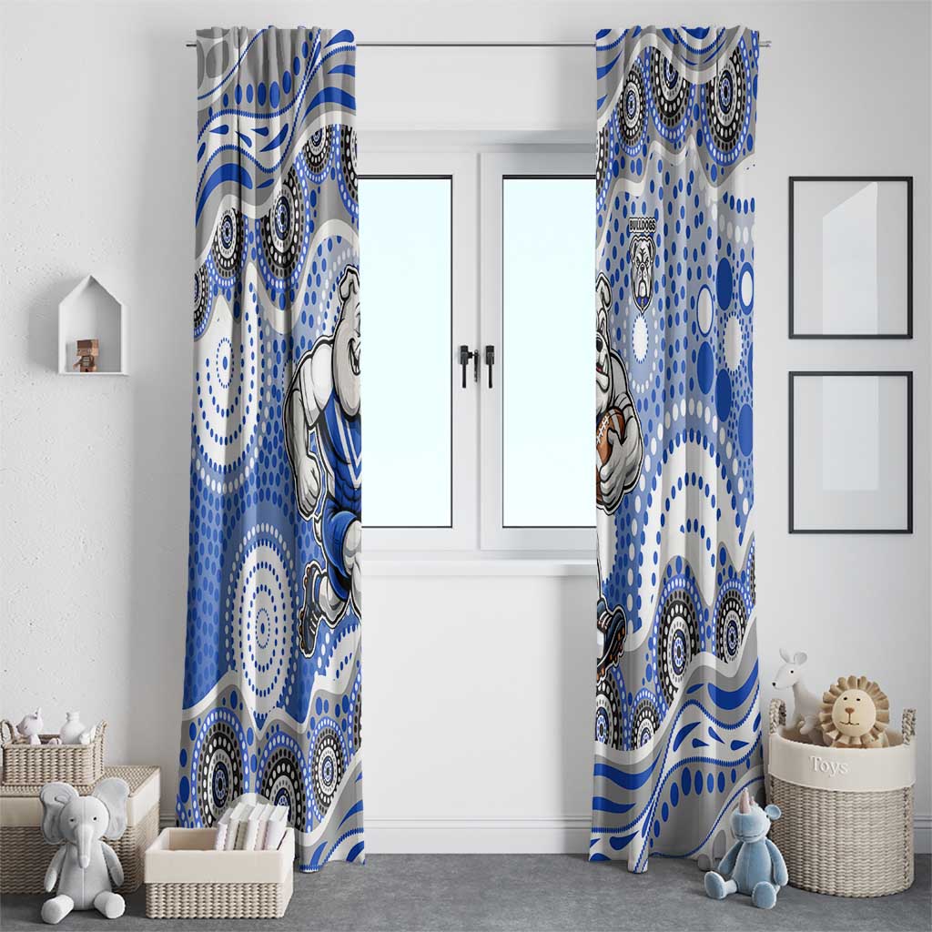 Canterbury-Bankstown Bulldogs Window Curtain Aboriginal Dot Pattern - Rugby Mascot Heritage Pride