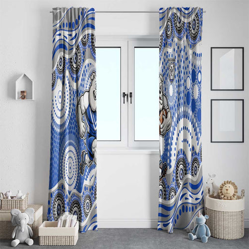 Canterbury-Bankstown Bulldogs Window Curtain Aboriginal Dot Pattern - Rugby Mascot Heritage Pride