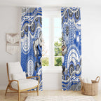 Canterbury-Bankstown Bulldogs Window Curtain Aboriginal Dot Pattern - Rugby Mascot Heritage Pride