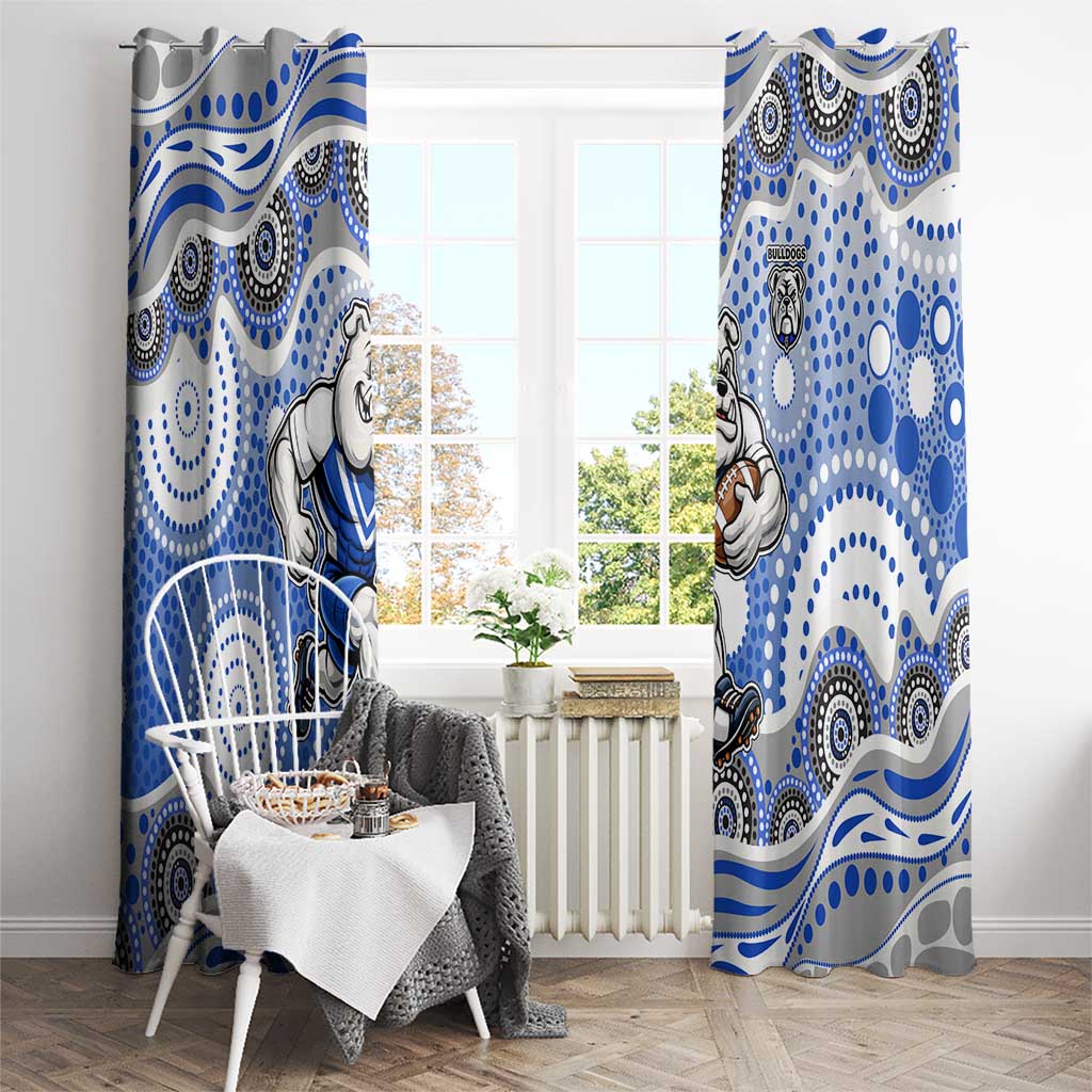 Canterbury-Bankstown Bulldogs Window Curtain Aboriginal Dot Pattern - Rugby Mascot Heritage Pride