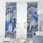 Canterbury-Bankstown Bulldogs Window Curtain Aboriginal Dot Pattern - Rugby Mascot Heritage Pride