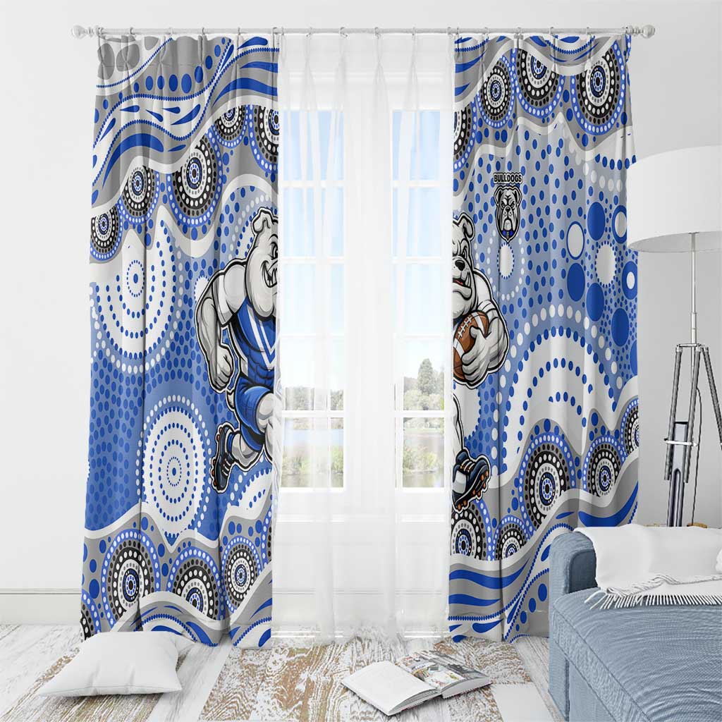 Canterbury-Bankstown Bulldogs Window Curtain Aboriginal Dot Pattern - Rugby Mascot Heritage Pride