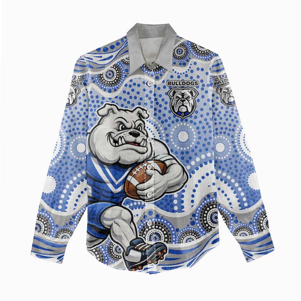 Canterbury-Bankstown Bulldogs Women Casual Shirt Aboriginal Dot Pattern - Rugby Mascot Heritage Pride