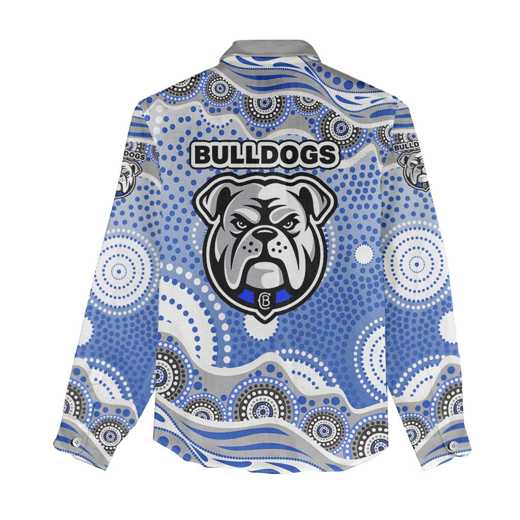 Canterbury-Bankstown Bulldogs Women Casual Shirt Aboriginal Dot Pattern - Rugby Mascot Heritage Pride