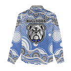 Canterbury-Bankstown Bulldogs Women Casual Shirt Aboriginal Dot Pattern - Rugby Mascot Heritage Pride