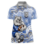 Canterbury-Bankstown Bulldogs Women Polo Shirt Aboriginal Dot Pattern - Rugby Mascot Heritage Pride