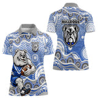 Canterbury-Bankstown Bulldogs Women Polo Shirt Aboriginal Dot Pattern - Rugby Mascot Heritage Pride