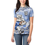 Canterbury-Bankstown Bulldogs Women Polo Shirt Aboriginal Dot Pattern - Rugby Mascot Heritage Pride