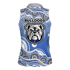 Canterbury-Bankstown Bulldogs Women Sleeveless Polo Shirt Aboriginal Dot Pattern - Rugby Mascot Heritage Pride