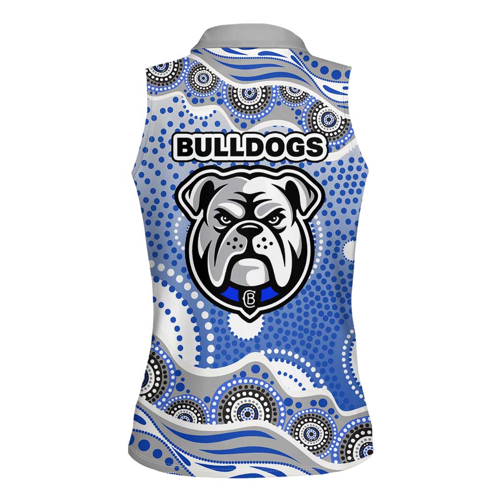 Canterbury-Bankstown Bulldogs Women Sleeveless Polo Shirt Aboriginal Dot Pattern - Rugby Mascot Heritage Pride