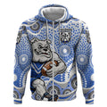 Canterbury-Bankstown Bulldogs Zip Hoodie Aboriginal Dot Pattern - Rugby Mascot Heritage Pride