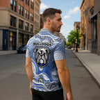 Canterbury-Bankstown Bulldogs Zipper Polo Shirt Aboriginal Dot Pattern - Rugby Mascot Heritage Pride
