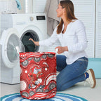 Dolphins Laundry Basket Aboriginal Dot Pattern - Rugby Mascot Heritage Pride