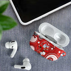 Dolphins AirPods Case Aboriginal Dot Pattern - Rugby Mascot Heritage Pride