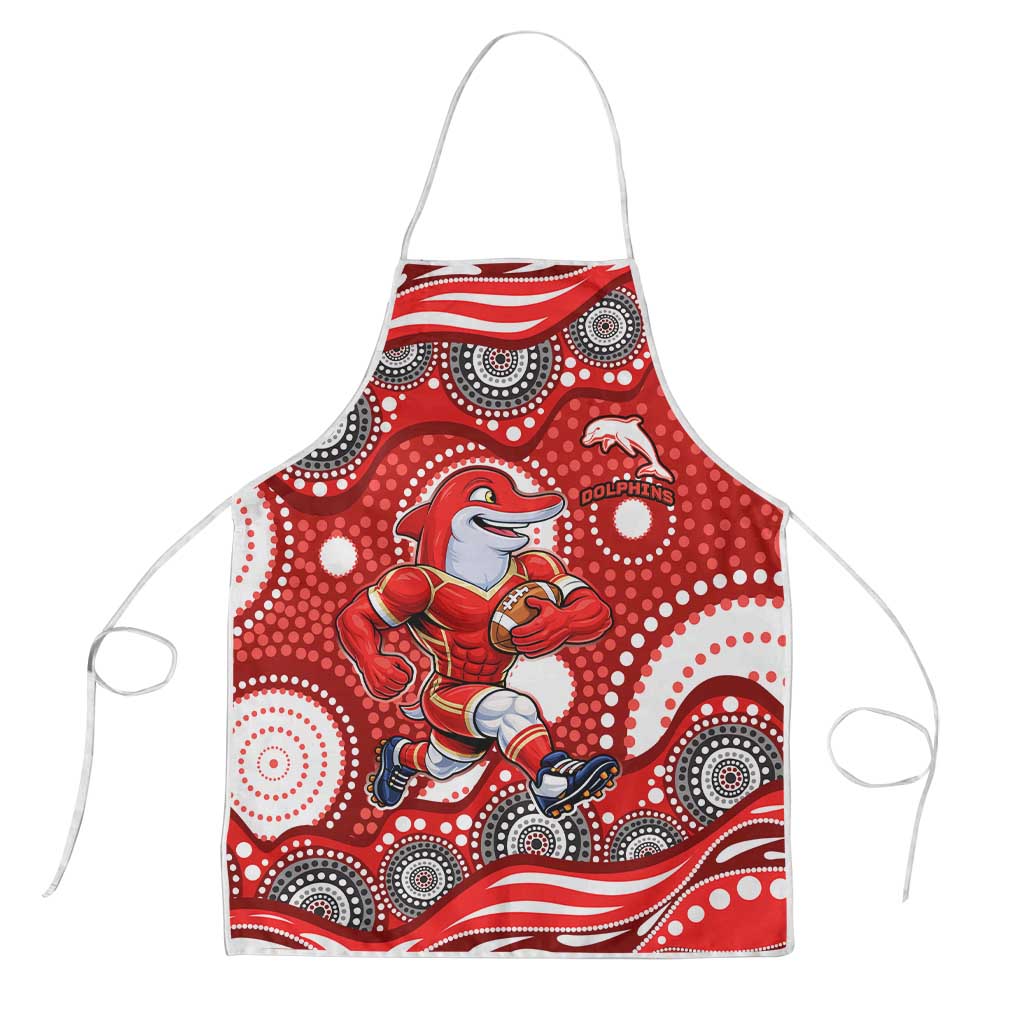 Dolphins Apron Aboriginal Dot Pattern - Rugby Mascot Heritage Pride
