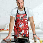 Dolphins Apron Aboriginal Dot Pattern - Rugby Mascot Heritage Pride