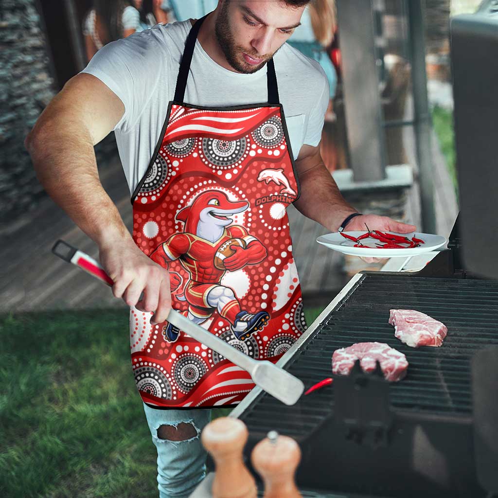 Dolphins Apron Aboriginal Dot Pattern - Rugby Mascot Heritage Pride